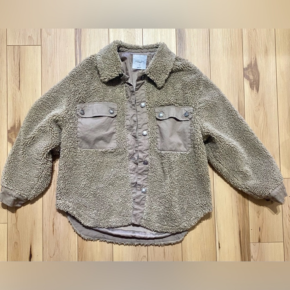Angel Kiss Sherpa Jacket Brown Size Medium